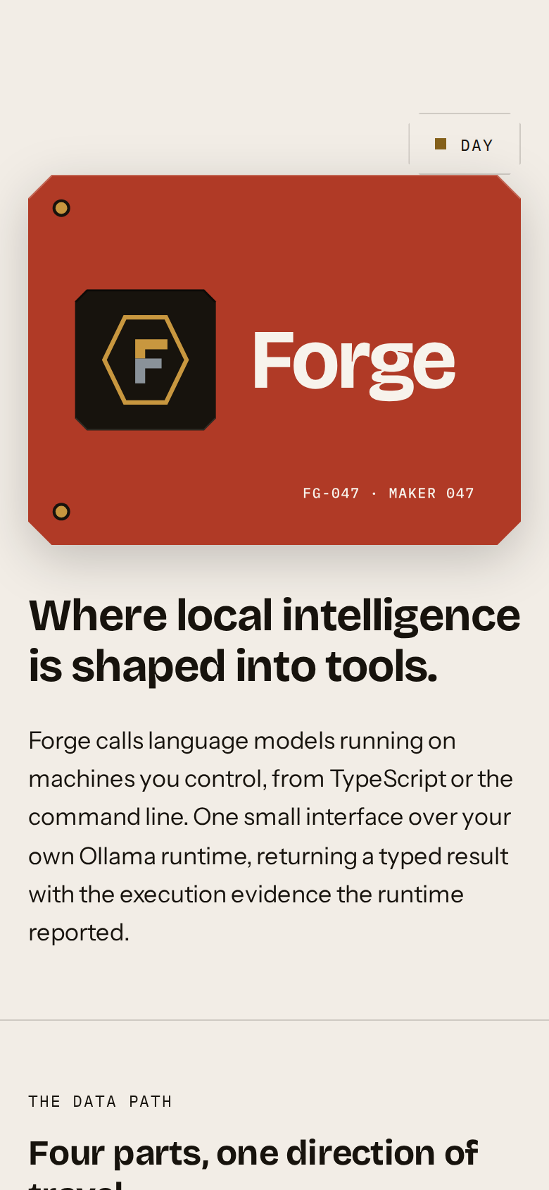 forge-kit-nu.vercel.app home page, light scheme, mobile viewport